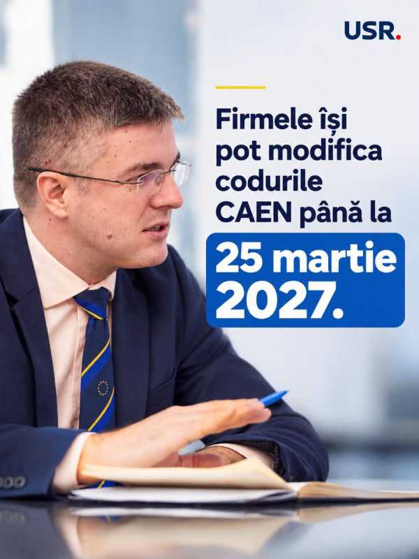 Termenul pentru actualizarea codurilor CAEN se prelungește până la 25 martie 2027