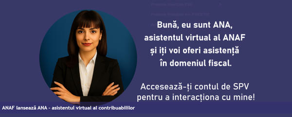 ANAF lansează ANA, asistent virtual cu inteligență artificială